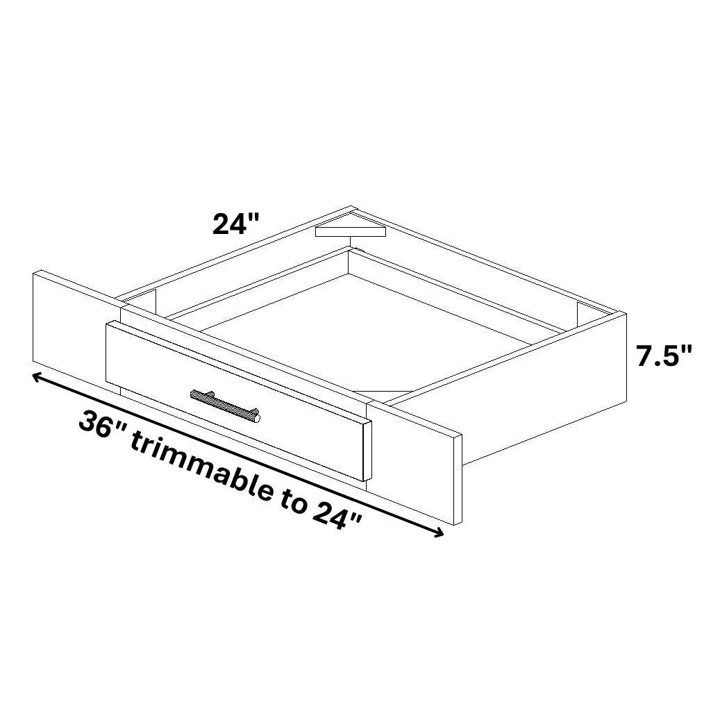 Kitchen Knee Drawer 36" Trimmable to 24"