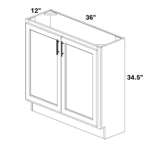 Base 2 Full Height Butt Doors 12 Deep