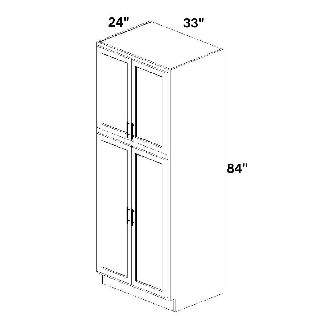 Pantry Cabinet Double Doors Top and Bottom