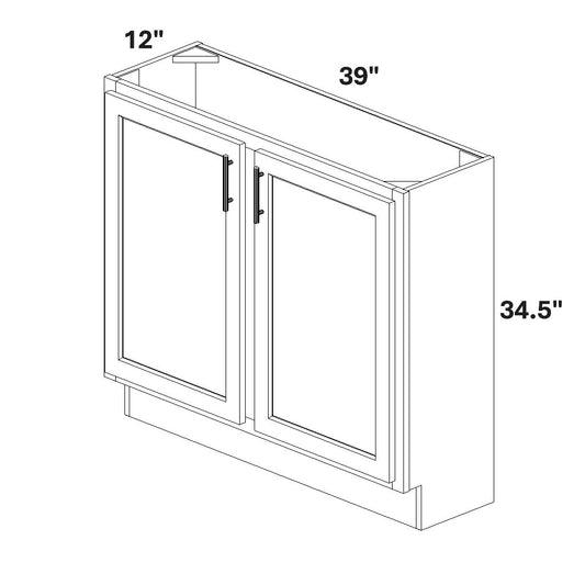 Base 2 Full Height Doors w/ Stile 12 Deep