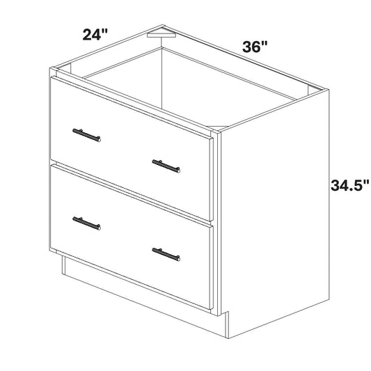 36" Base Cabinet with 2 Drawers