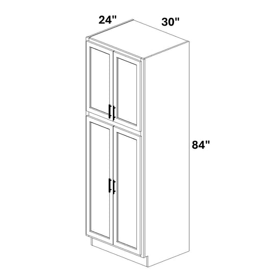 Pantry Cabinet Butt Doors Top and Bottom w/ 4 ROTs in Bottom