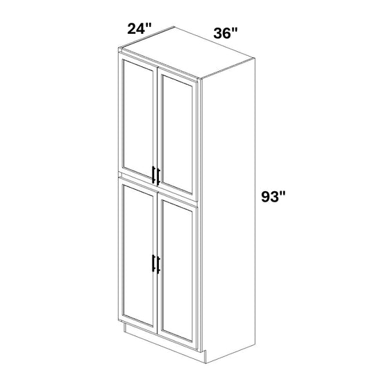 Pantry Cabinet Butt Doors Top and Bottom w/ 4 ROTs in Bottom