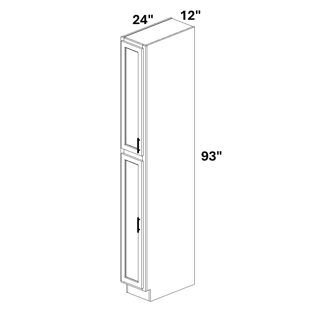 Pantry Cabinet Single Door Top and Bottom w/ 4 ROTs in Bottom