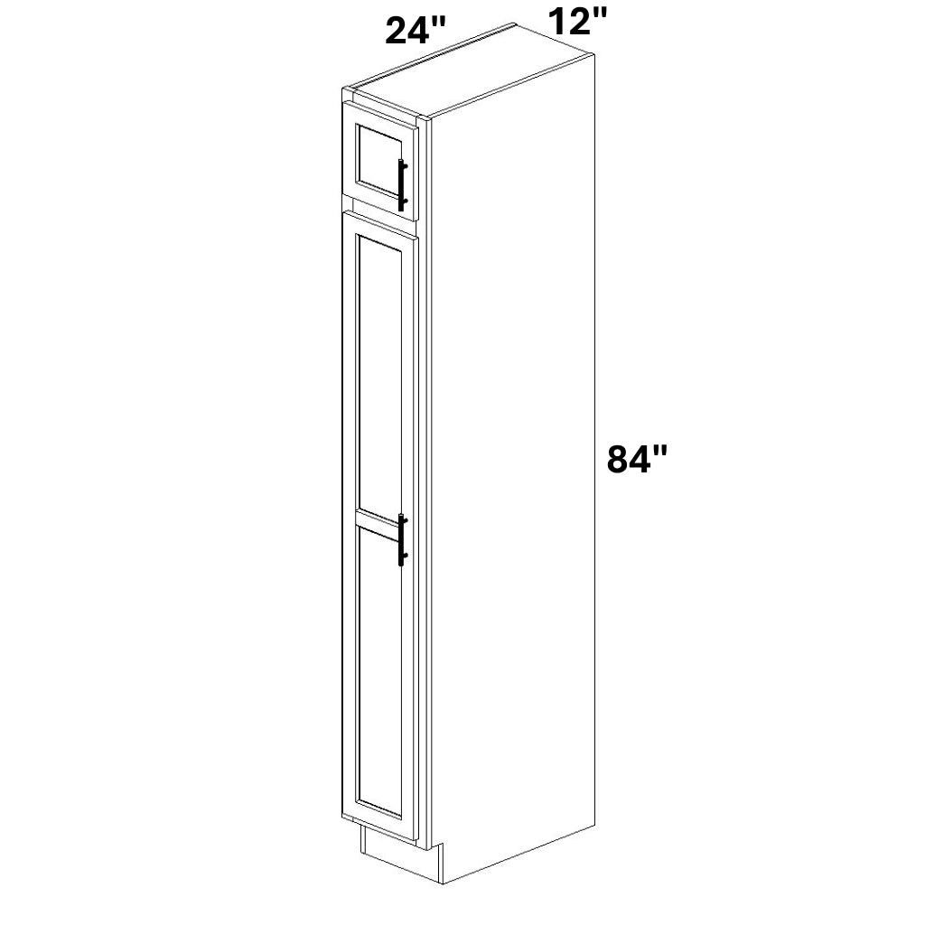 Pantry Cabinet Single Door Top and Bottom - 72 Configuration