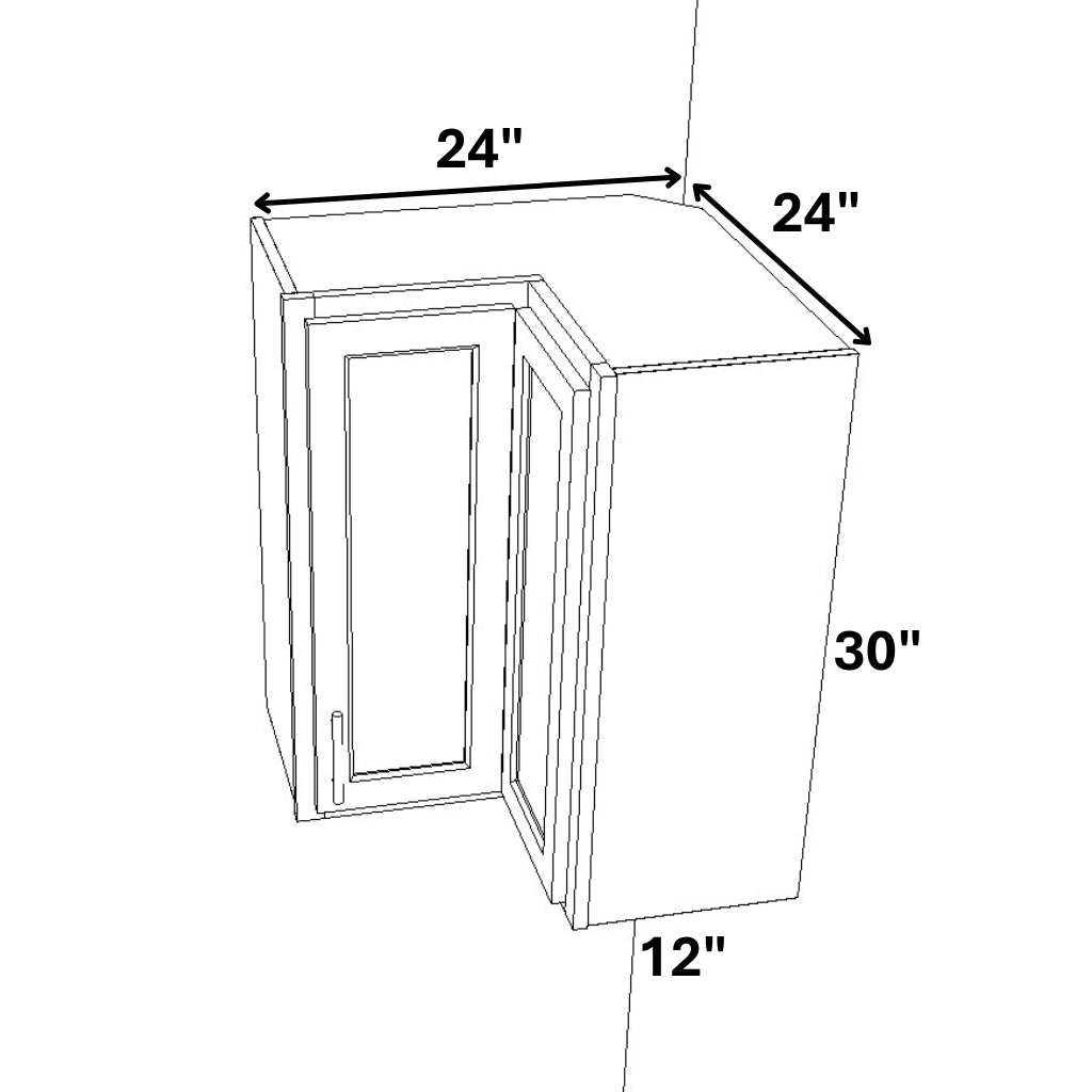 90 Degree Pie Corner Wall Cabinet