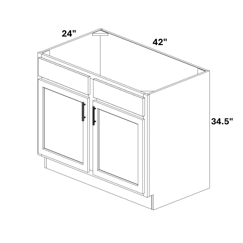 Sink Base 2 Door / 2 False Drawer Front with Stile