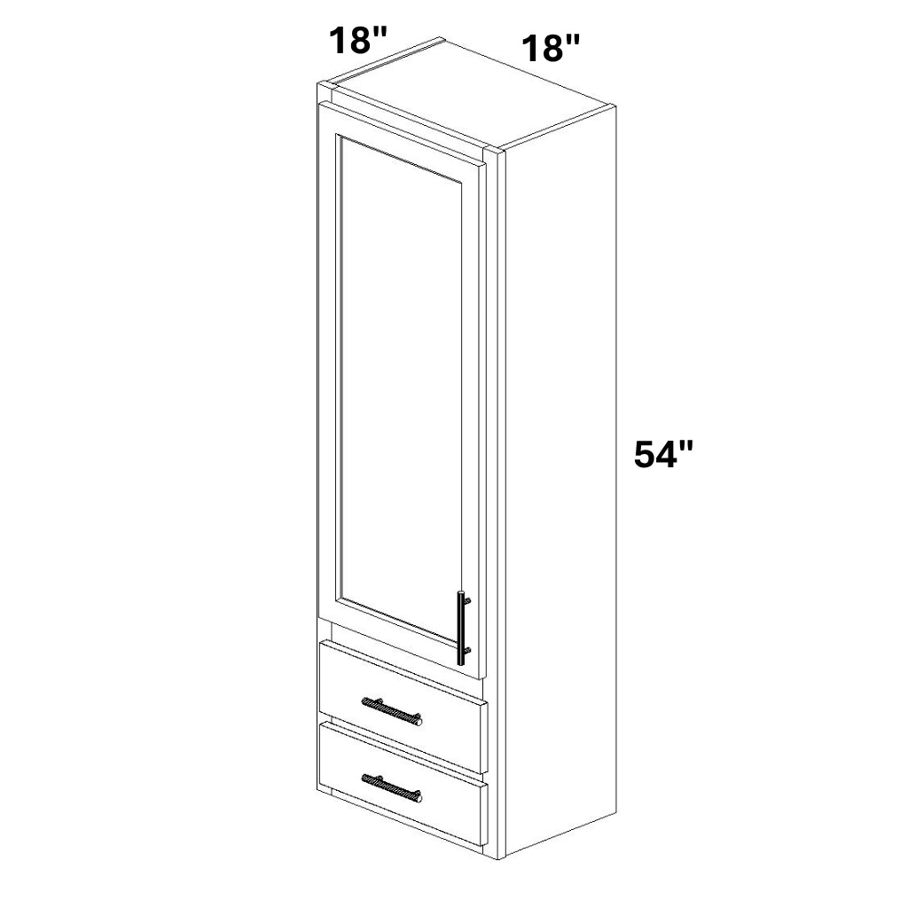 Single Door Wall Cabinet with 2 Drawers at bottom