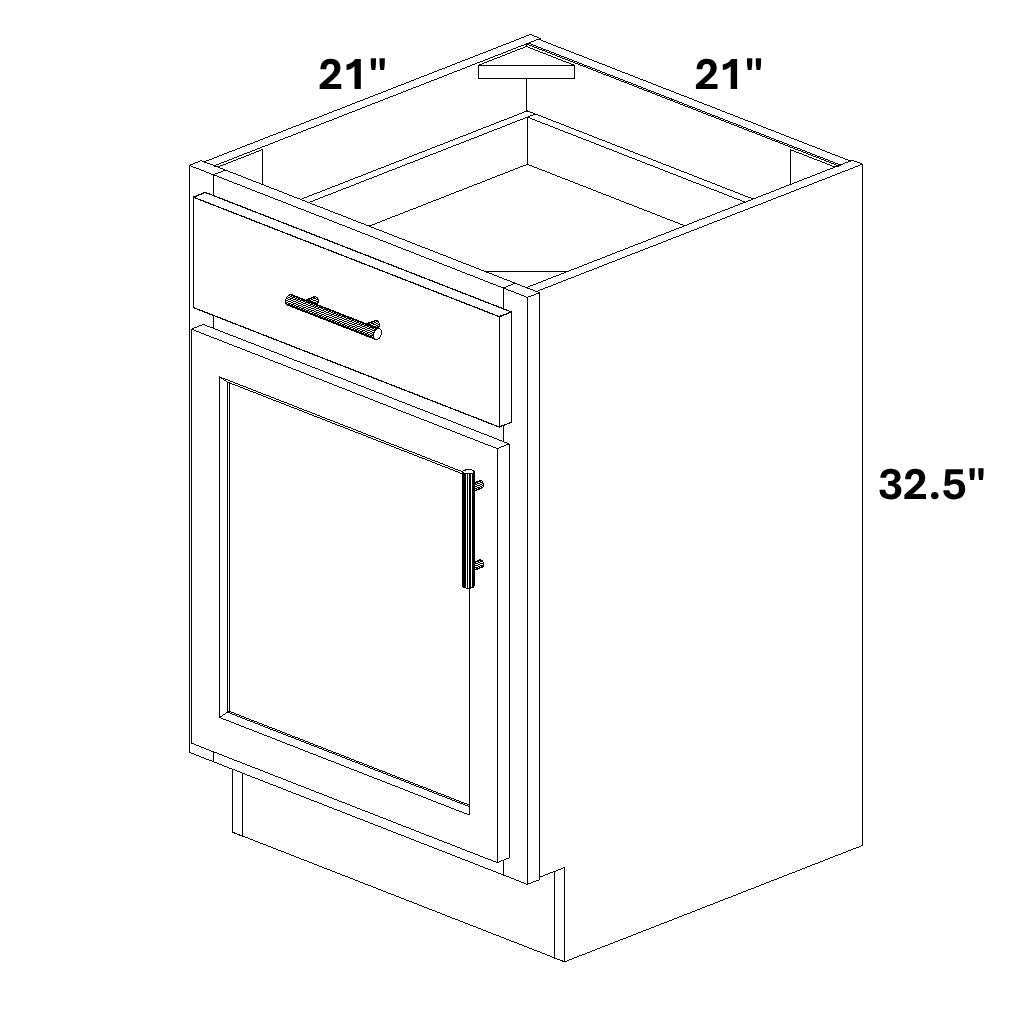 Vanity Base - 32.5 Tall (Single Door Single Drawer)
