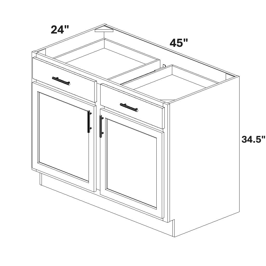 Base 2 Doors w/ Stile / 2 Drawers