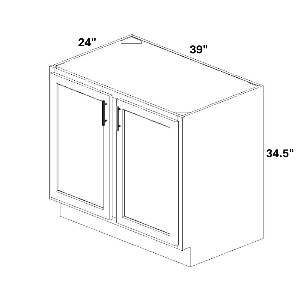 Sink Base 2 Full Height Doors w/ Center Stile