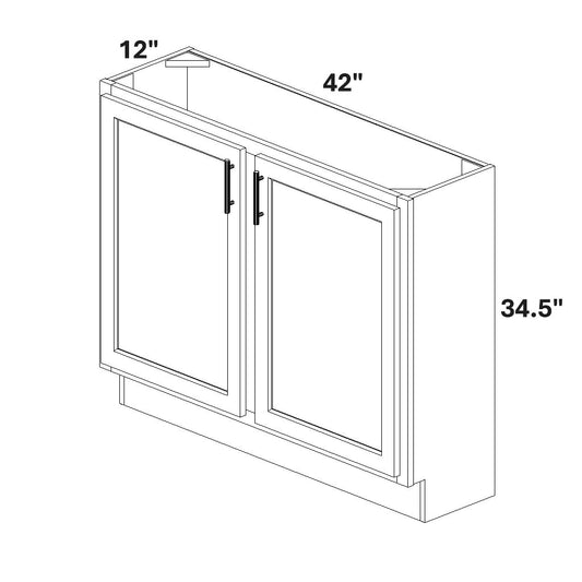 Base 2 Full Height Doors w/ Stile 12 Deep