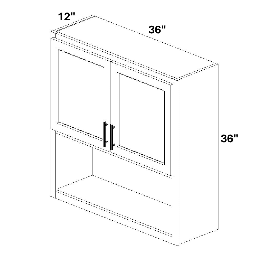 Wall Cabinet with Open Shelf at bottom