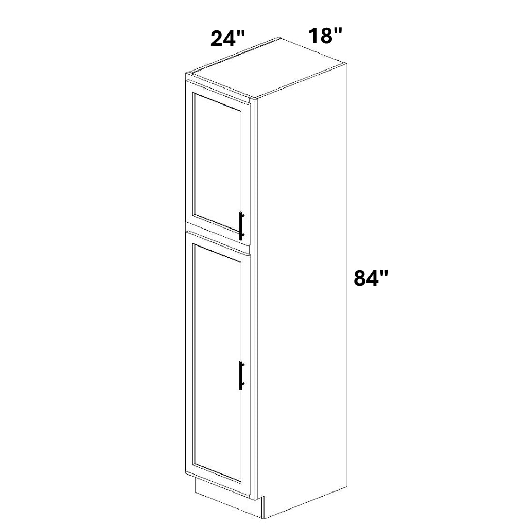 Pantry Cabinet Single Door Top and Bottom w/ 4 ROTs in Bottom