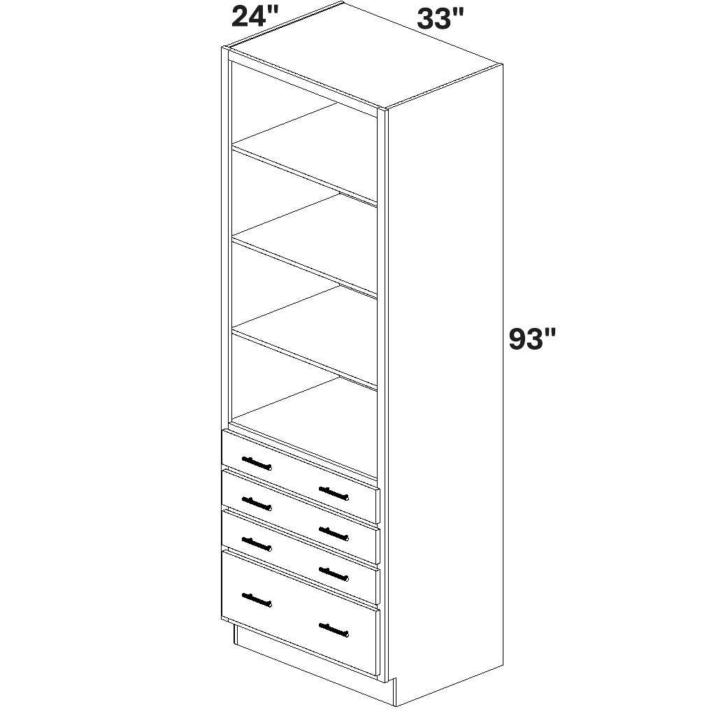 Closet Cabinet with 4 drawers at bottom