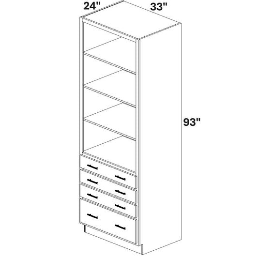 Closet Cabinet with 4 drawers at bottom