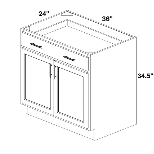 Base 2 Butt Doors / 1 Drawers