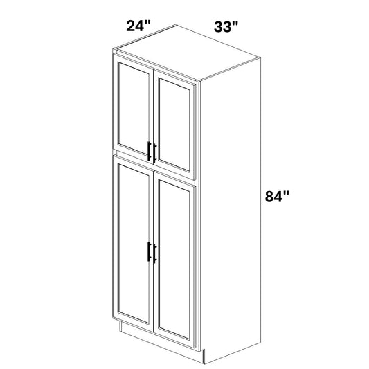 Pantry Cabinet Butt Doors Top and Bottom w/ 4 ROTs in Bottom