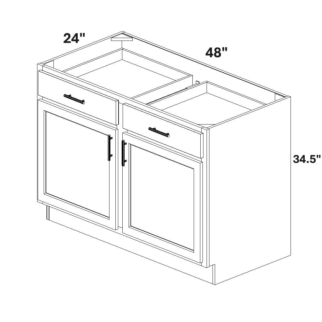 Base 2 Doors w/ Stile / 2 Drawers