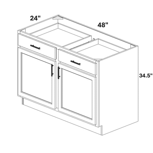 Base 2 Doors w/ Stile / 2 Drawers