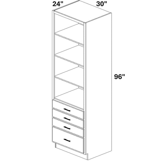 Closet Cabinet with 4 drawers at bottom