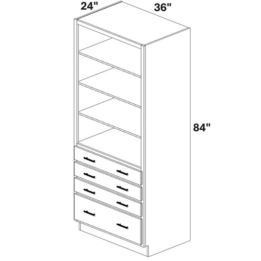 Closet Cabinet with 4 drawers at bottom