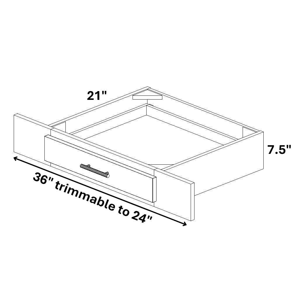 Vanity Knee Drawer 36" Trimmable to 24"