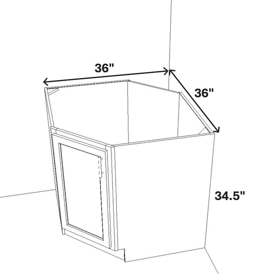 Diagonal Corner Sink Base 36