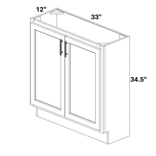 Base 2 Full Height Butt Doors 12 Deep